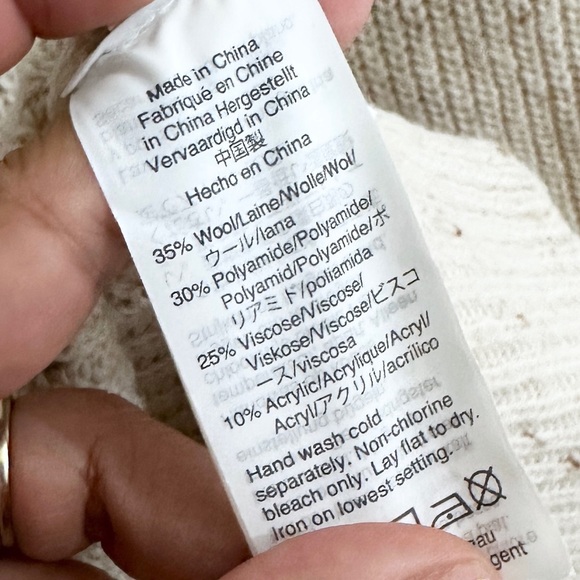 Madewell SMALL Cream Speckled Curved Hem Sweater Dress in Donegal Pearl - Picture 9 of 12